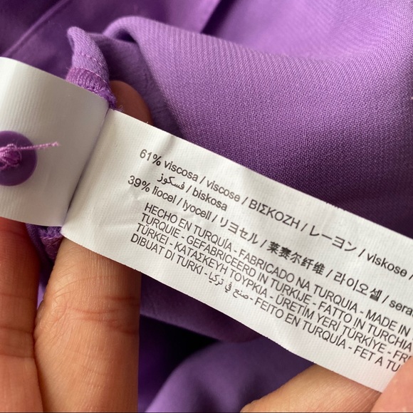 💜 ZARA PURPLE SATIN LONG SLEEVE BUTTON MINI DRESS! - Picture 9 of 16